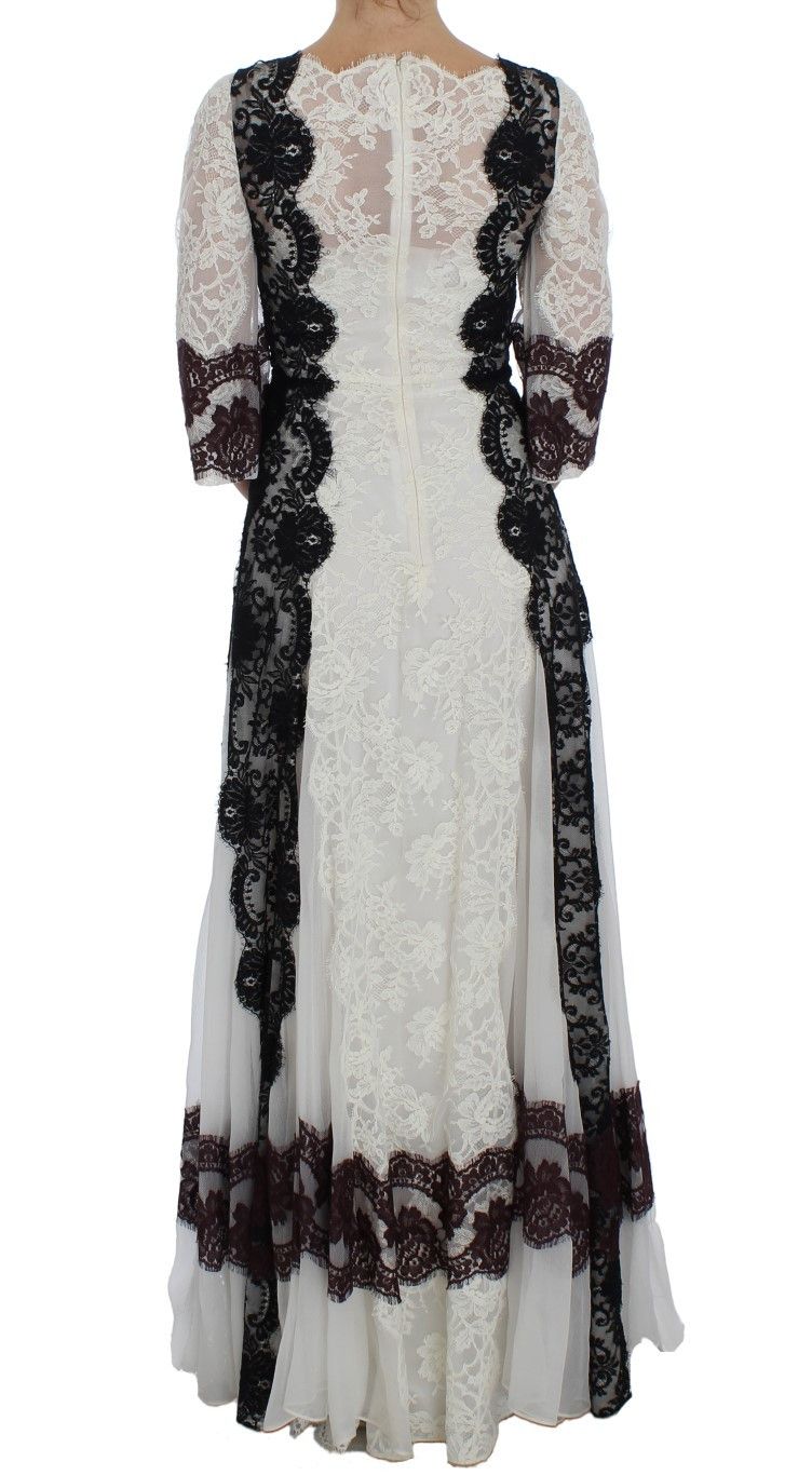 Dolce & Gabbana Floral Lace Silk Blend Maxi Women's Dress Size XS / US 0-2 / IT 36-38 - 3 Thumbnail