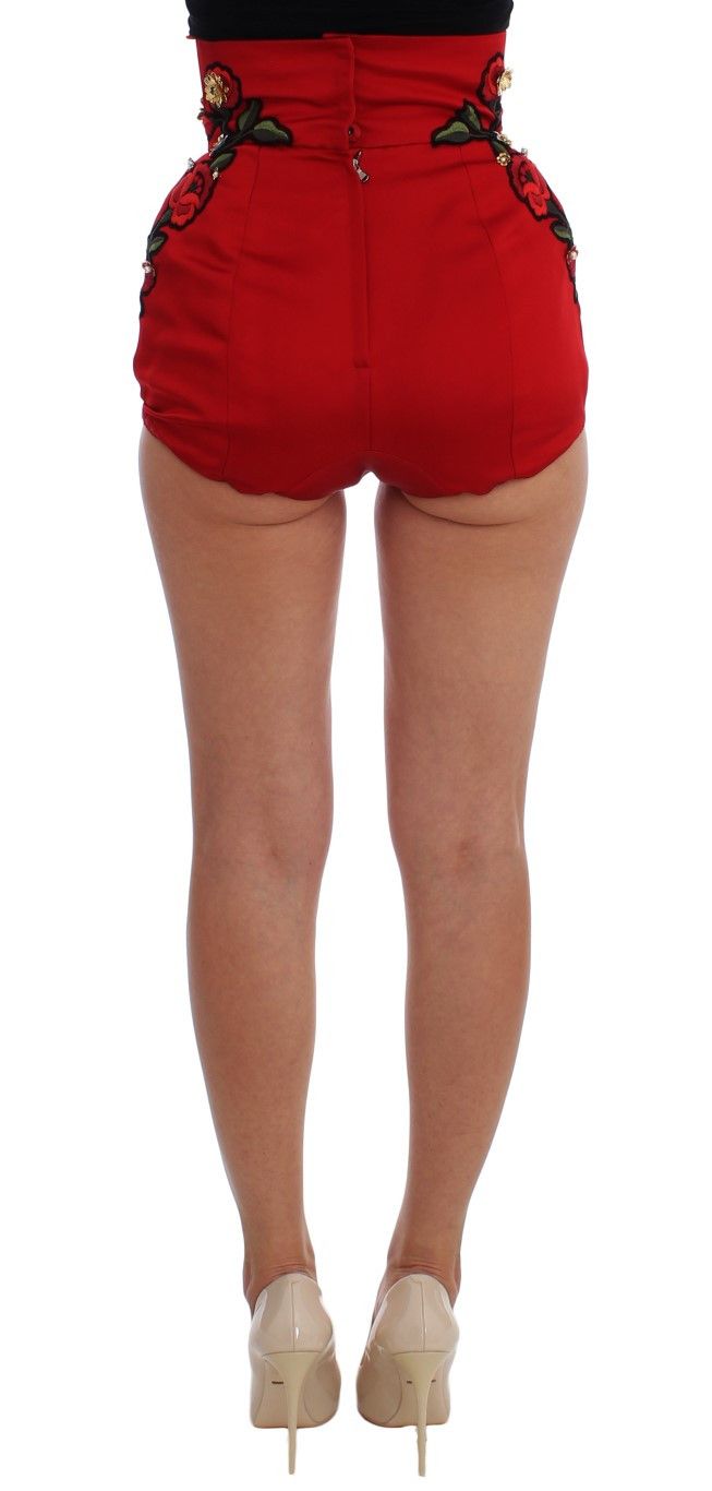 Dolce & Gabbana Enchanted Sicilian Rose Embroidered Mini Women's Shorts Size 28" / US 6 / IT 42 - 2 Thumbnail