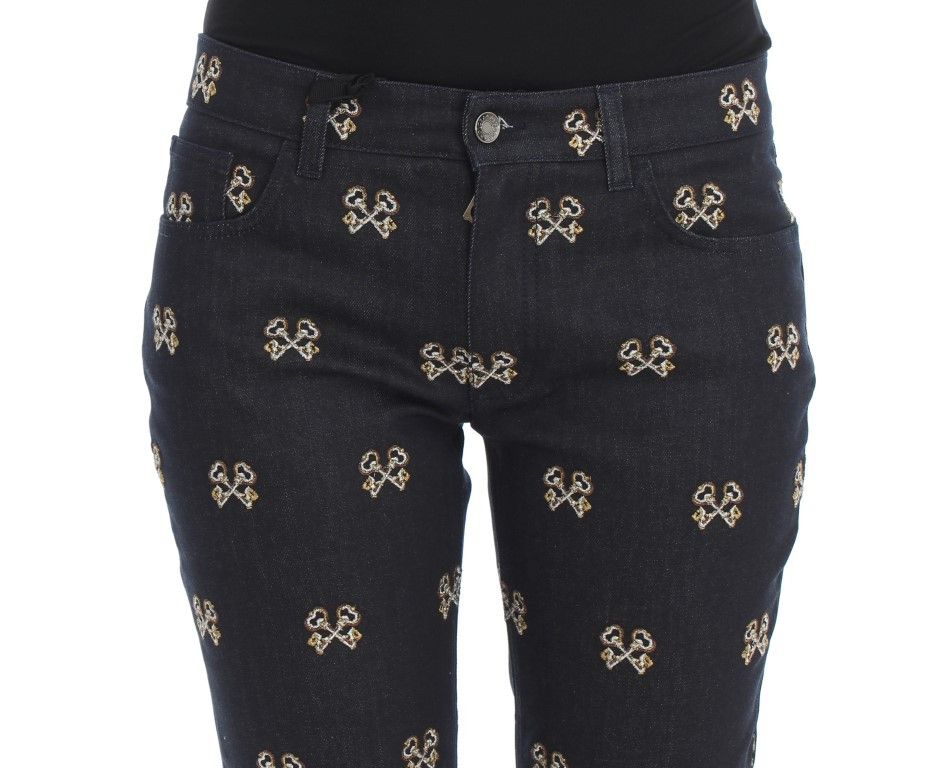 Dolce & Gabbana Elegant Embroidered Slim Fit Denim Women's Jeans Size 30" / US 8 / IT 44 - 5 Thumbnail