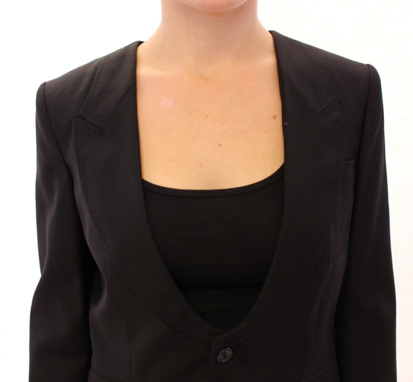 Dolce & Gabbana Elegant Silk-Blend Black Blazer with Scarf Back Women's Size S / US 4 / IT 40 - 4 Thumbnail