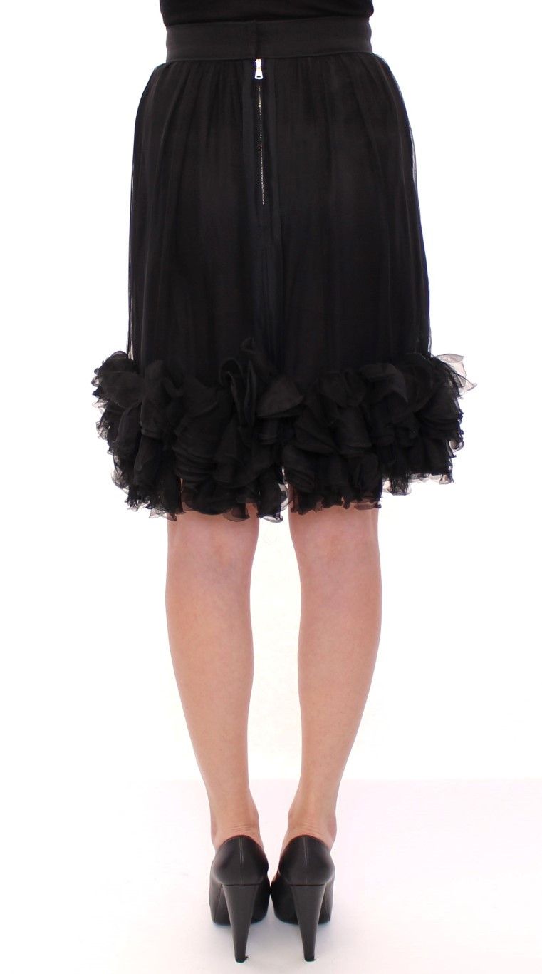 Dolce & Gabbana Elegant Silk Black Skirt for Women's Evenings Size 27" / US 4 / IT 40 - 3 Thumbnail
