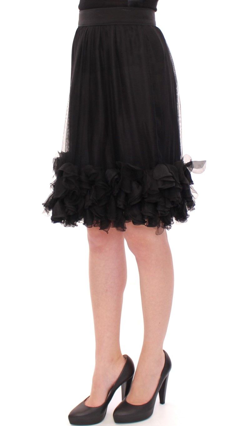 Dolce & Gabbana Elegant Silk Black Skirt for Women's Evenings Size 27" / US 4 / IT 40 - 2 Thumbnail