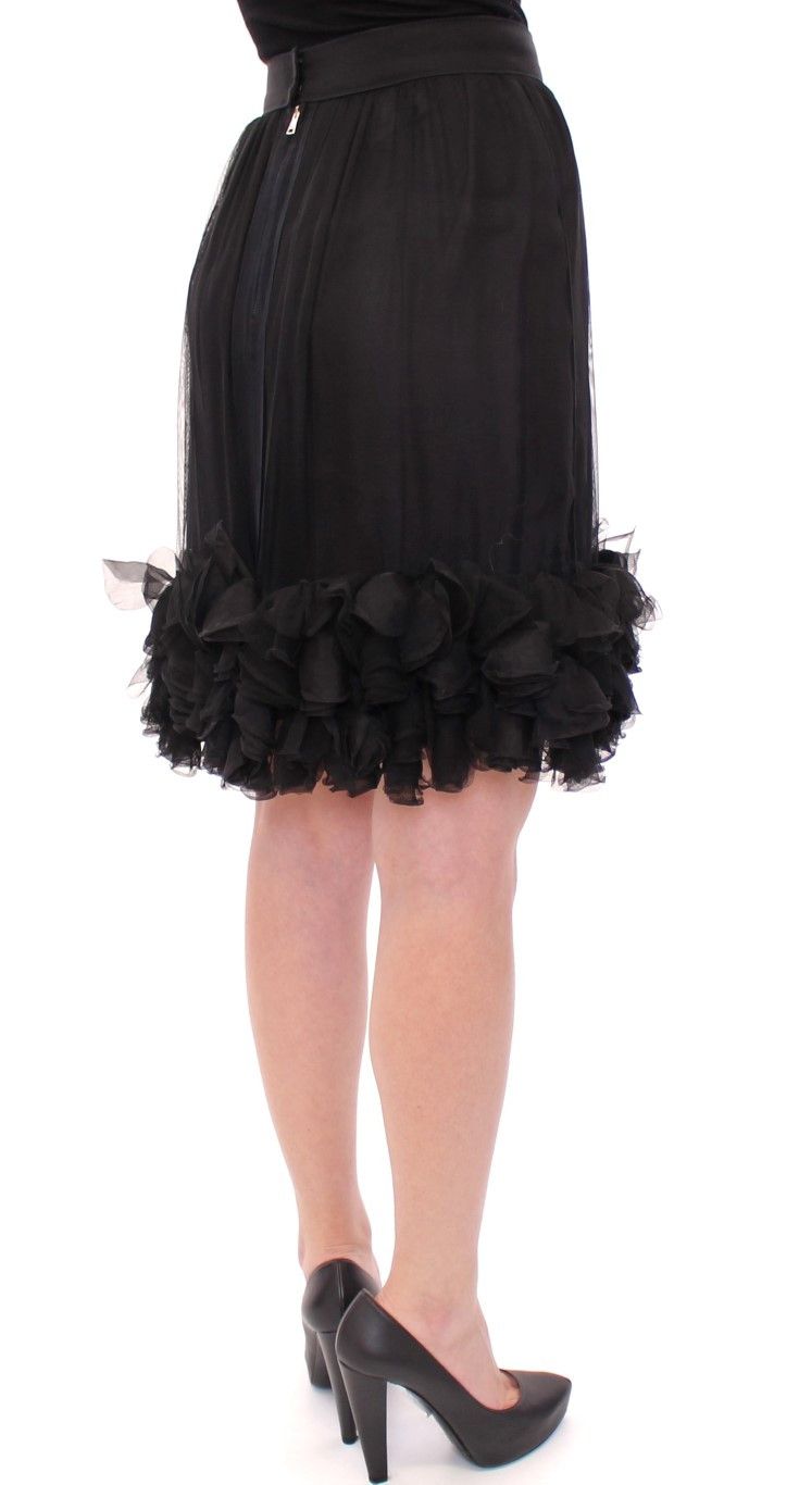 Dolce & Gabbana Elegant Silk Black Skirt for Women's Evenings Size 27" / US 4 / IT 40 - 4 Thumbnail