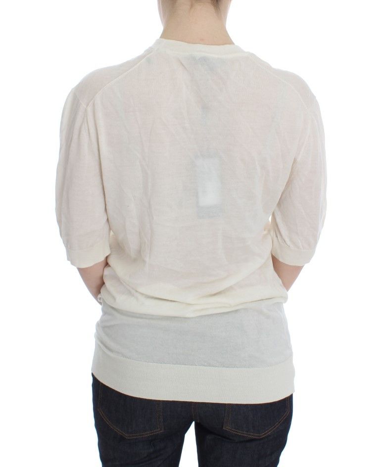 Dolce & Gabbana Elegant White Cashmere Women's Sweater Size S / US 4 / IT 40 - 3 Thumbnail