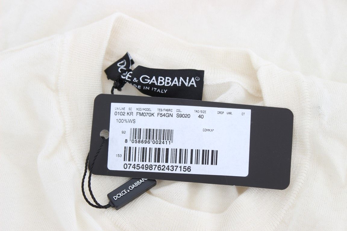 Dolce & Gabbana Elegant White Cashmere Women's Sweater Size S / US 4 / IT 40 - 6 Thumbnail