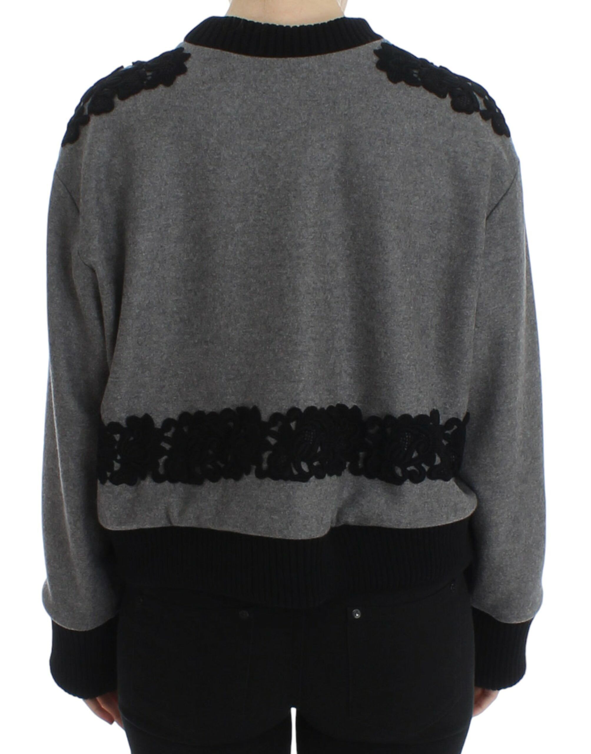 Dolce & Gabbana Elegant Gray Cashmere Blend Lace Women's Sweater Size M / US 6-8 / IT 42-44 - 2 Thumbnail