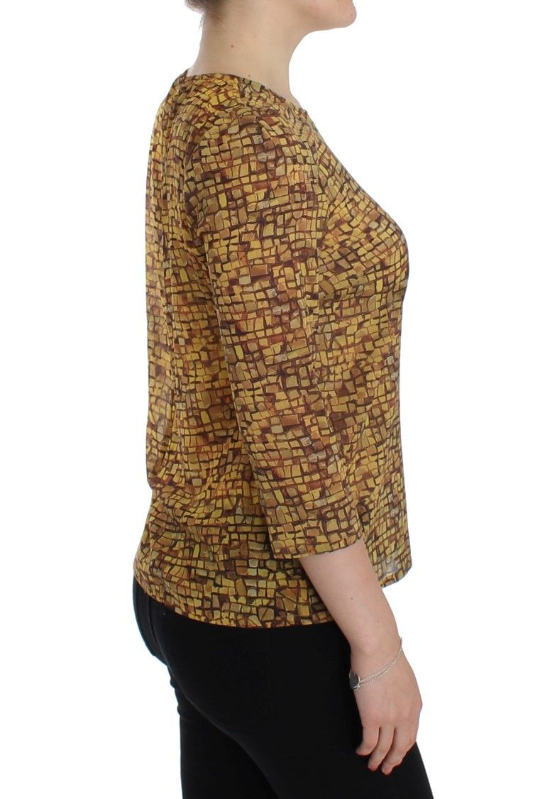 Dolce & Gabbana Sicilian Mosaic Print Silk Women's Blouse Size XS / US 0-2 / IT 36-38 - 4 Thumbnail