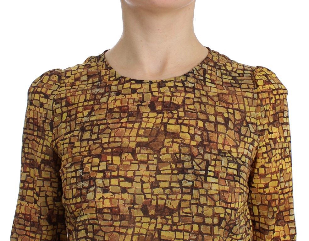 Dolce & Gabbana Sicilian Mosaic Print Silk Women's Blouse Size XS / US 0-2 / IT 36-38 - 5 Thumbnail