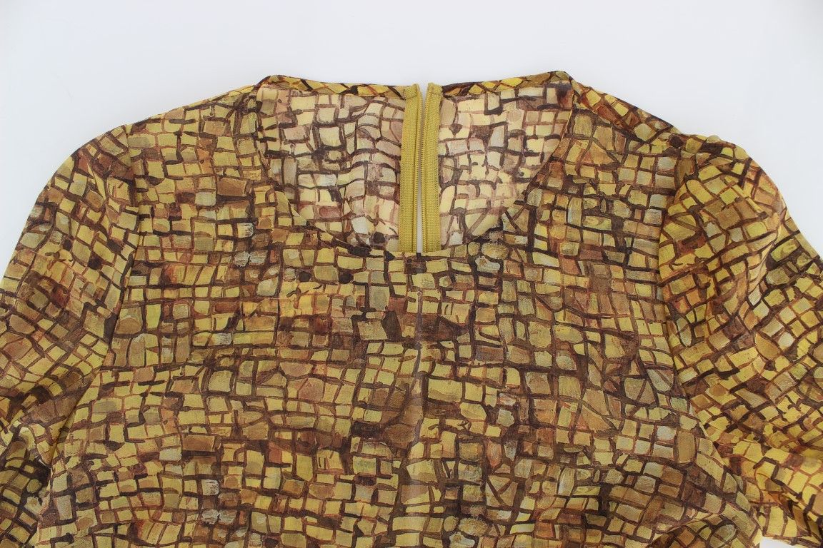 Dolce & Gabbana Sicilian Mosaic Print Silk Women's Blouse Size XS / US 0-2 / IT 36-38 - 6 Thumbnail