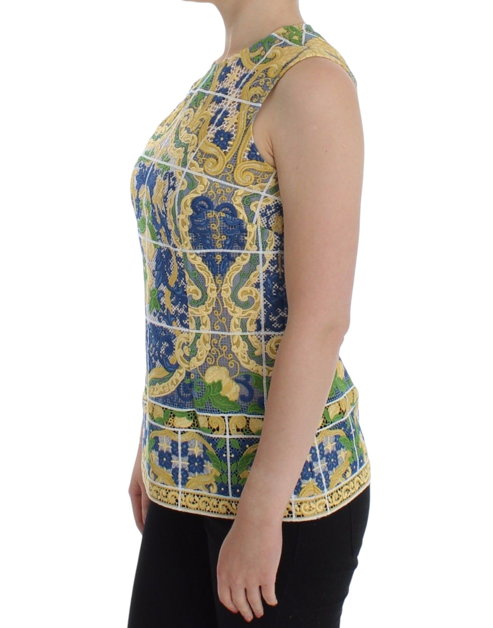 Dolce & Gabbana Majolica Embroidered Sleeveless Women's Elegance Size S / US 4 / IT 40 - 2 Thumbnail