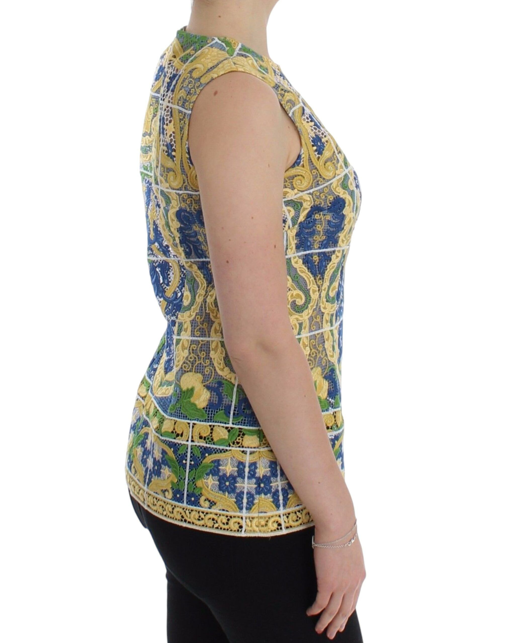 Dolce & Gabbana Majolica Embroidered Sleeveless Women's Elegance Size S / US 4 / IT 40 - 4 Thumbnail