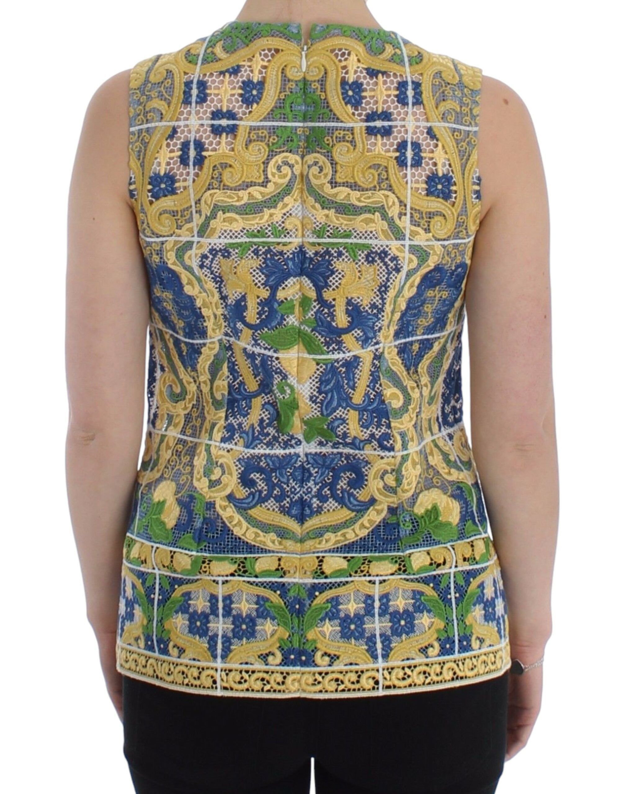 Dolce & Gabbana Majolica Embroidered Sleeveless Women's Elegance Size S / US 4 / IT 40 - 3 Thumbnail