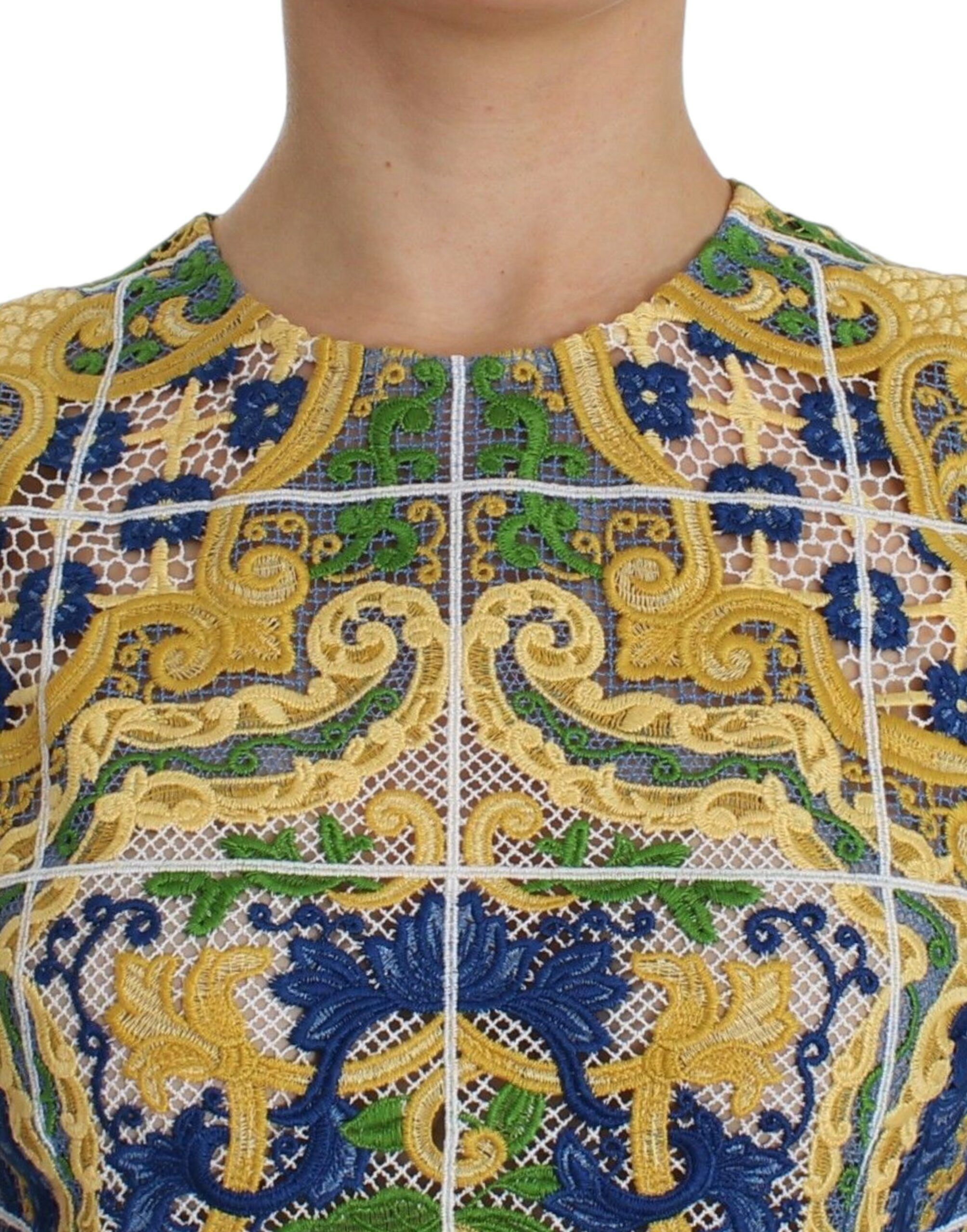 Dolce & Gabbana Majolica Embroidered Sleeveless Women's Elegance Size S / US 4 / IT 40 - 5 Thumbnail