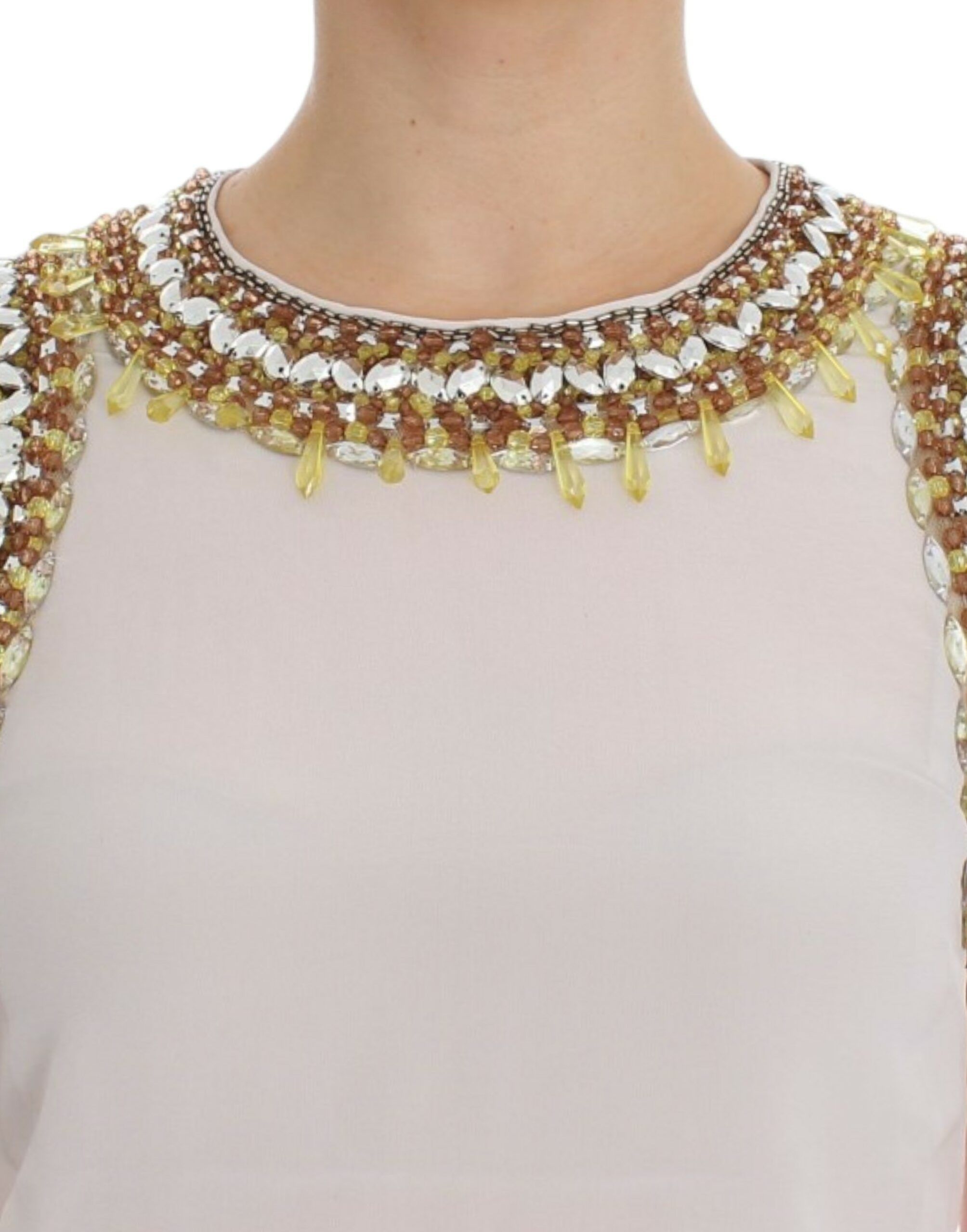 Dolce & Gabbana Elegant Sleeveless Silk Blouse with Crystal Women's Size S / US 4 / IT 40 - 5 Thumbnail