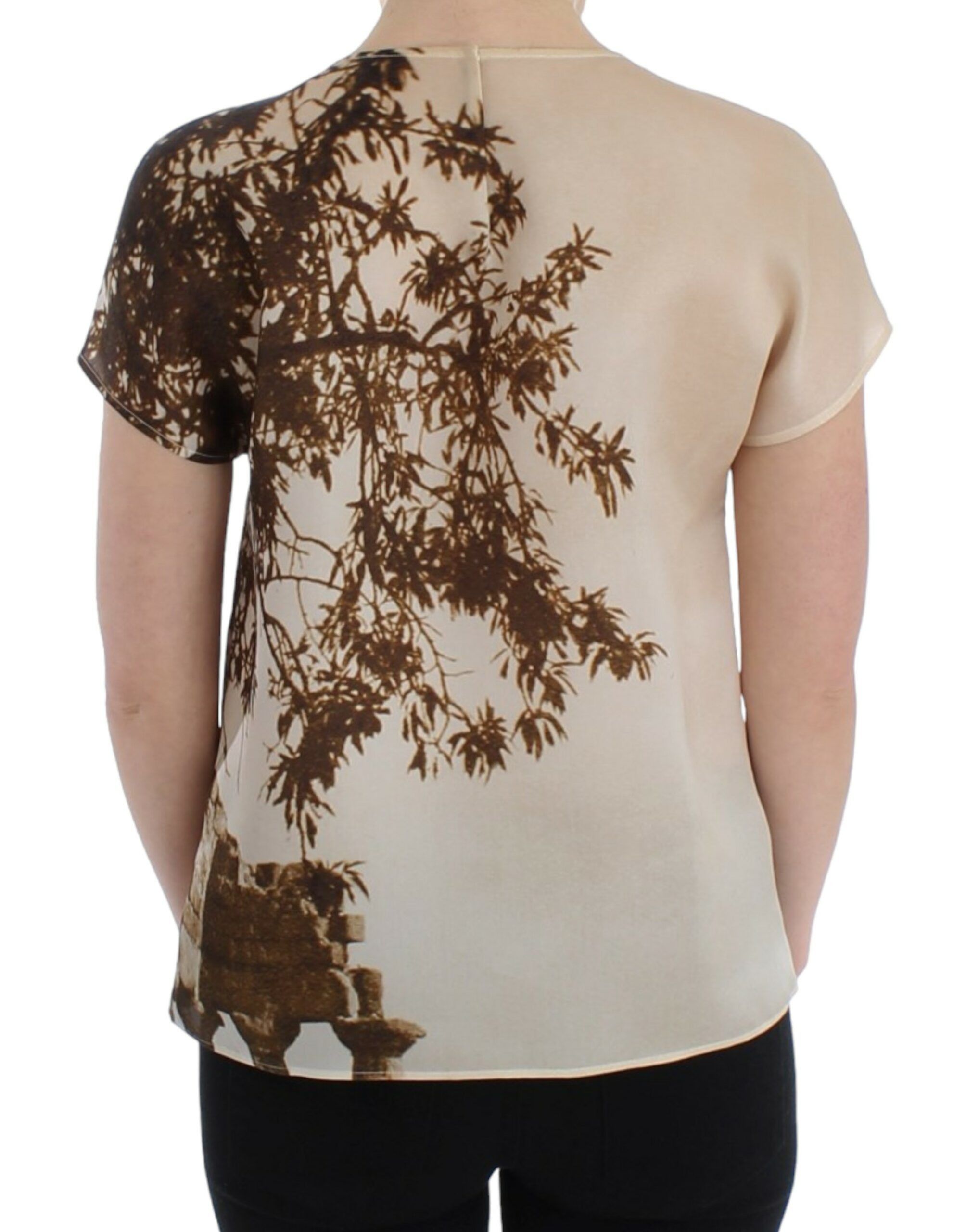 Dolce & Gabbana Enchanted Sicily Taormina Print Silk Women's Blouse Size L / US 10 / IT 46 - 3 Thumbnail