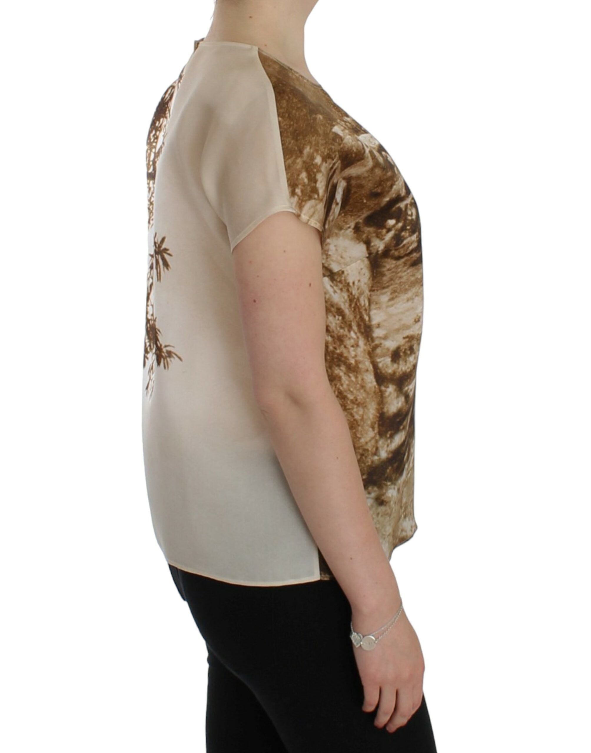 Dolce & Gabbana Enchanted Sicily Taormina Print Silk Women's Blouse Size L / US 10 / IT 46 - 4 Thumbnail