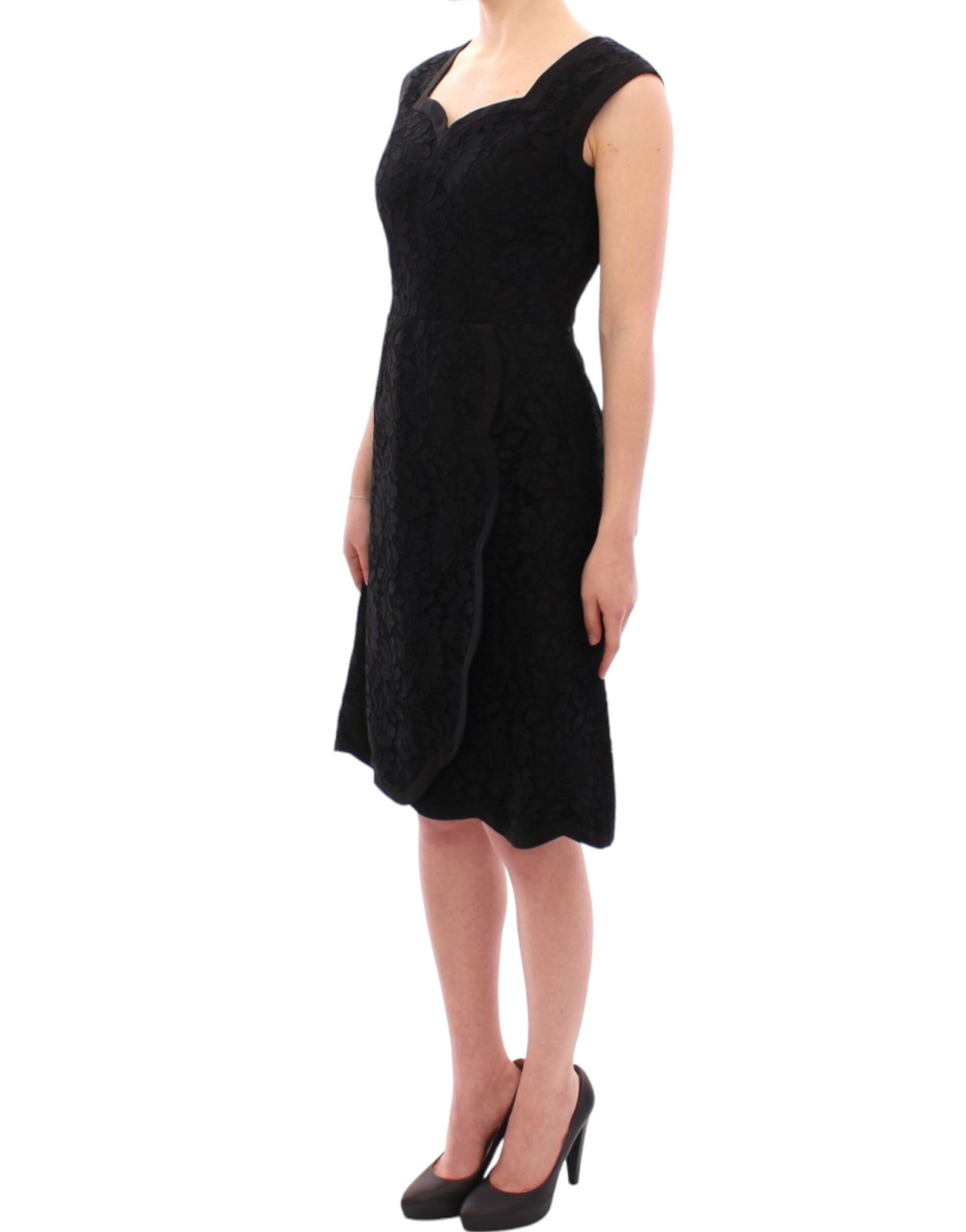 Dolce & Gabbana Elegant Black Floral Lace Women's Dress Size M / US 6-8 / IT 42-44 - 2 Thumbnail