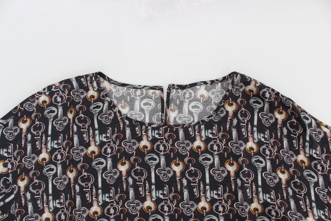 Dolce & Gabbana Enchanted Sicily Silk Blouse with Key Women's Print Size M / US 6-8 / IT 42-44 - 6 Thumbnail