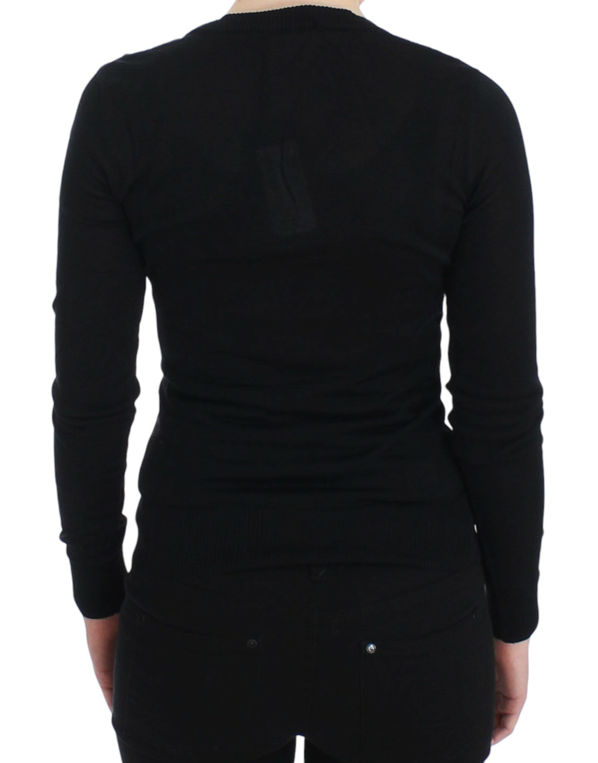 Dolce & Gabbana Elegant Black Deep Crewneck Women's Sweater Size M / US 6-8 / IT 42-44 - 3 Thumbnail