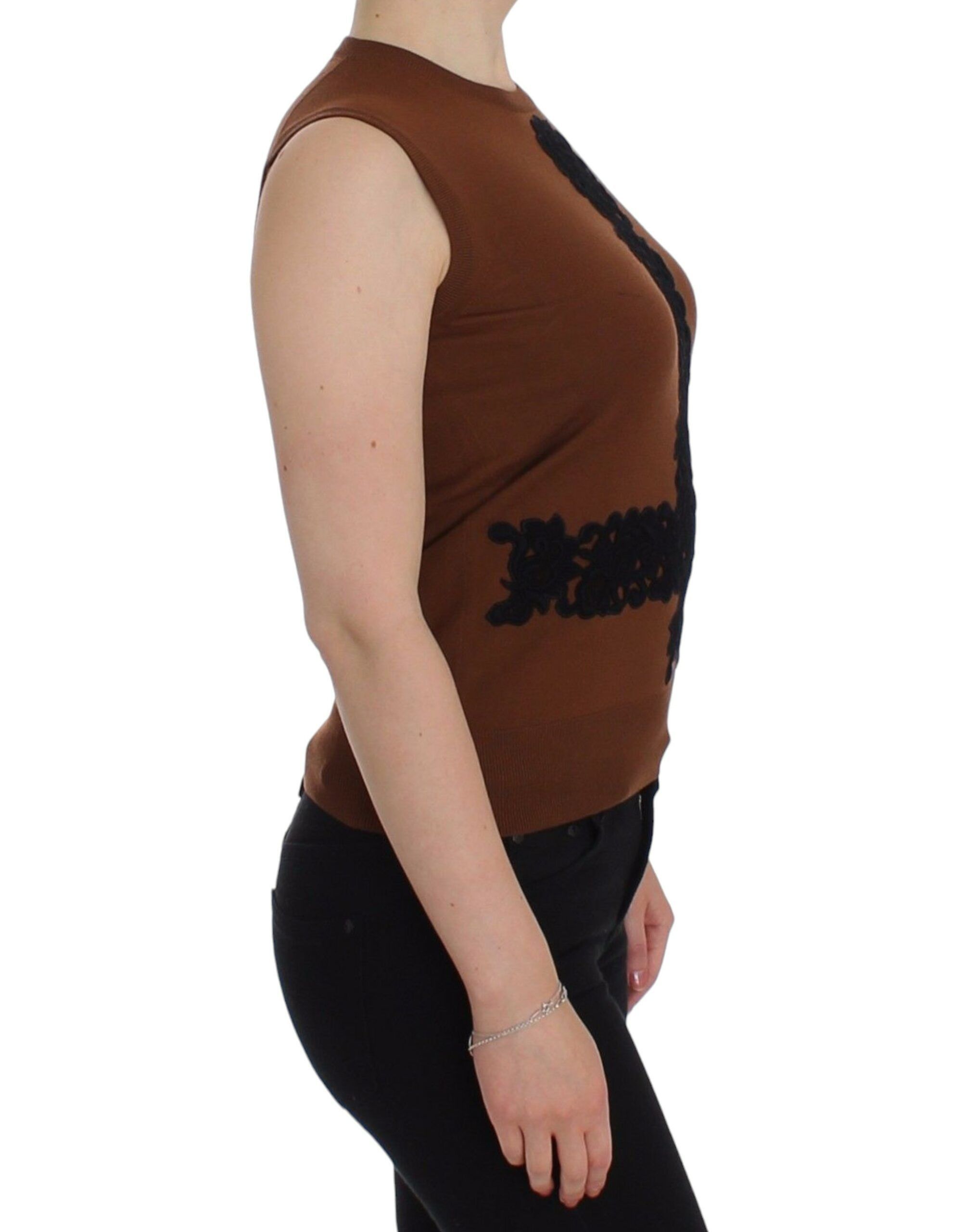 Dolce & Gabbana Timeless Wool and Lace Sleeveless Women's Vest Size XS / US 0-2 / IT 36-38 - 4 Thumbnail
