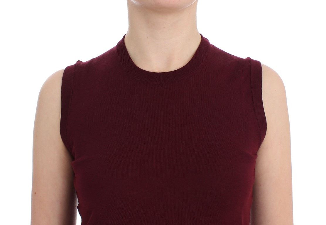 Dolce & Gabbana Elegant Red Wool Sleeveless Pullover Women's Vest Size M / US 6-8 / IT 42-44 - 5 Thumbnail