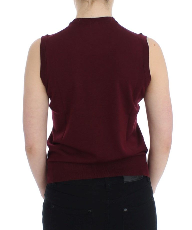Dolce & Gabbana Elegant Red Wool Sleeveless Pullover Women's Vest Size M / US 6-8 / IT 42-44 - 3 Thumbnail