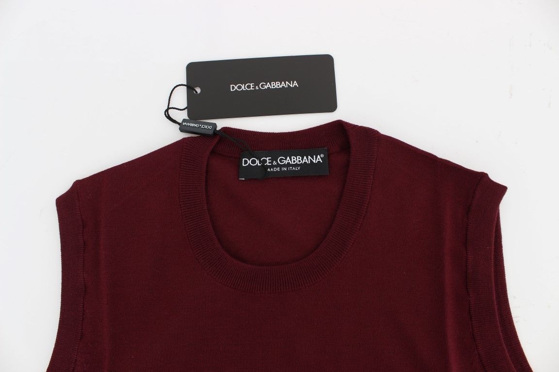 Dolce & Gabbana Elegant Red Wool Sleeveless Pullover Women's Vest Size M / US 6-8 / IT 42-44 - 6 Thumbnail