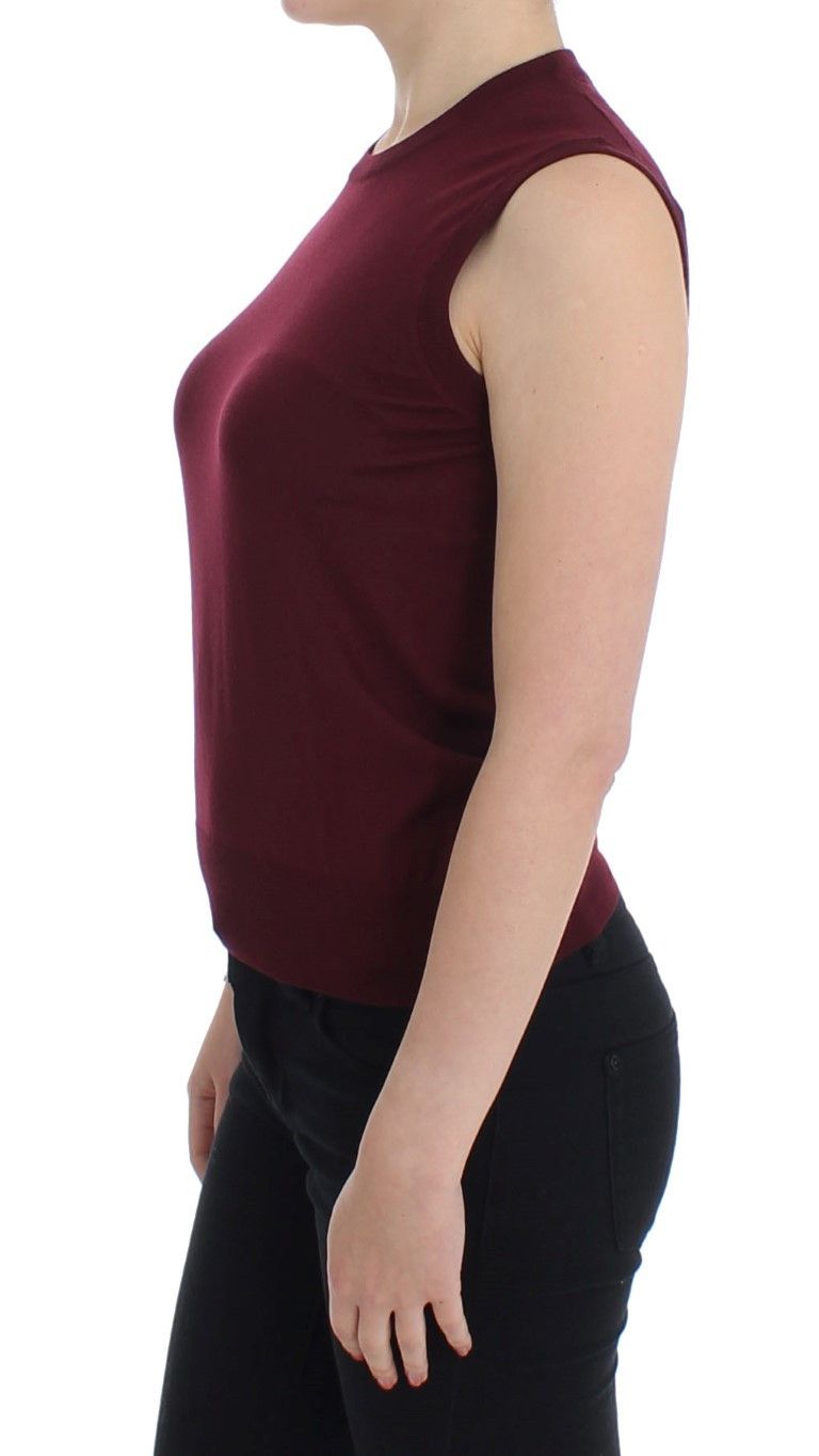 Dolce & Gabbana Elegant Red Wool Sleeveless Pullover Women's Vest Size M / US 6-8 / IT 42-44 - 2 Thumbnail