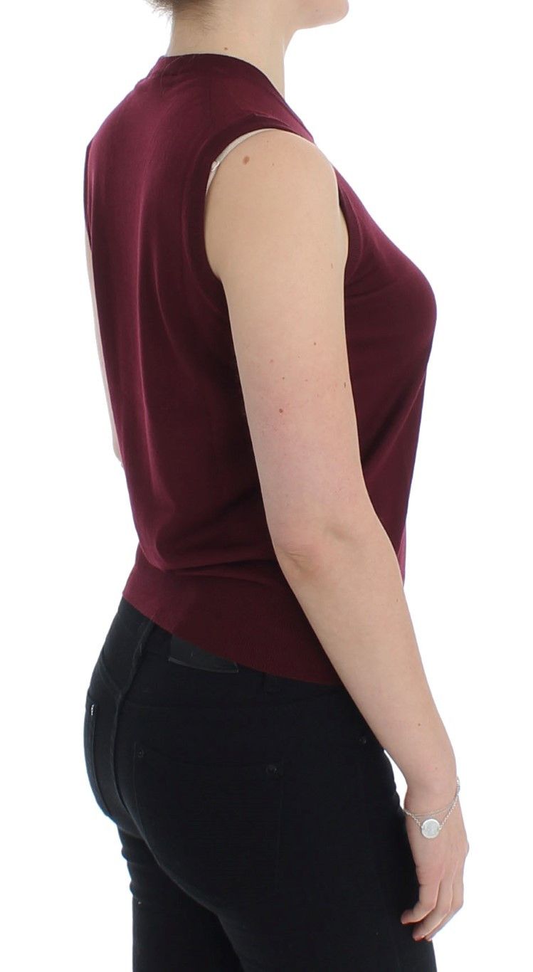 Dolce & Gabbana Elegant Red Wool Sleeveless Pullover Women's Vest Size M / US 6-8 / IT 42-44 - 4 Thumbnail