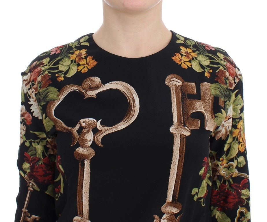 Dolce & Gabbana Elegant Medieval Print Silk Women's Blouse Size XS / US 0-2 / IT 36-38 - 5 Thumbnail