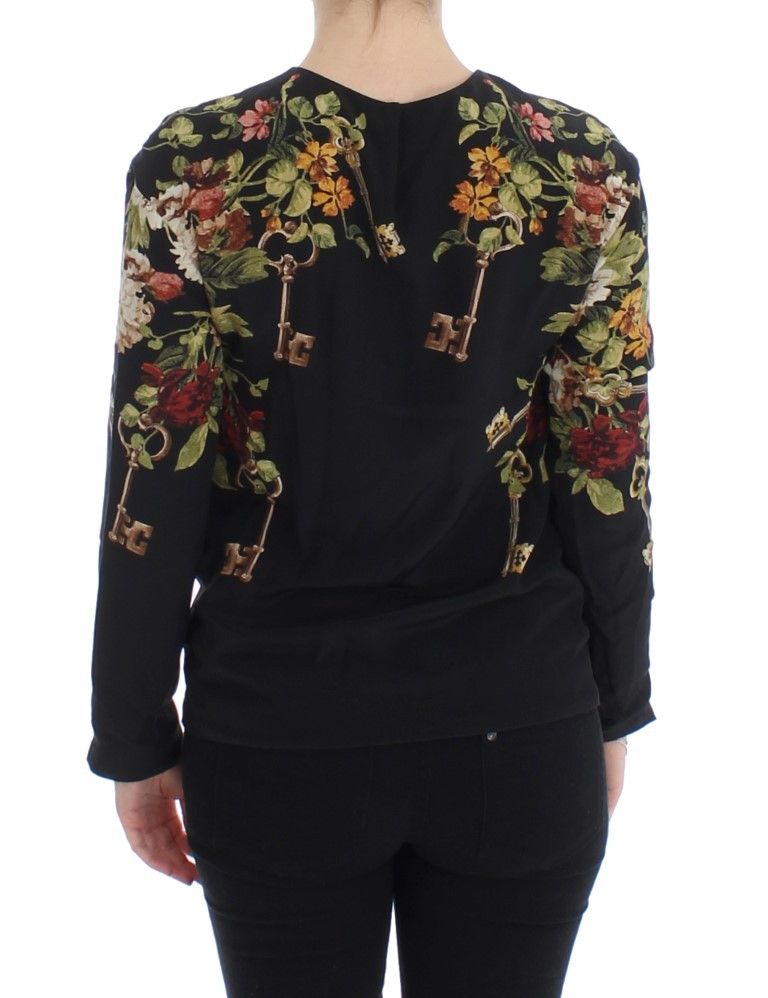 Dolce & Gabbana Elegant Medieval Print Silk Women's Blouse Size XS / US 0-2 / IT 36-38 - 3 Thumbnail