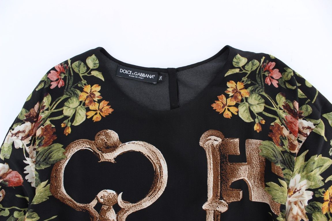 Dolce & Gabbana Elegant Medieval Print Silk Women's Blouse Size XS / US 0-2 / IT 36-38 - 6 Thumbnail