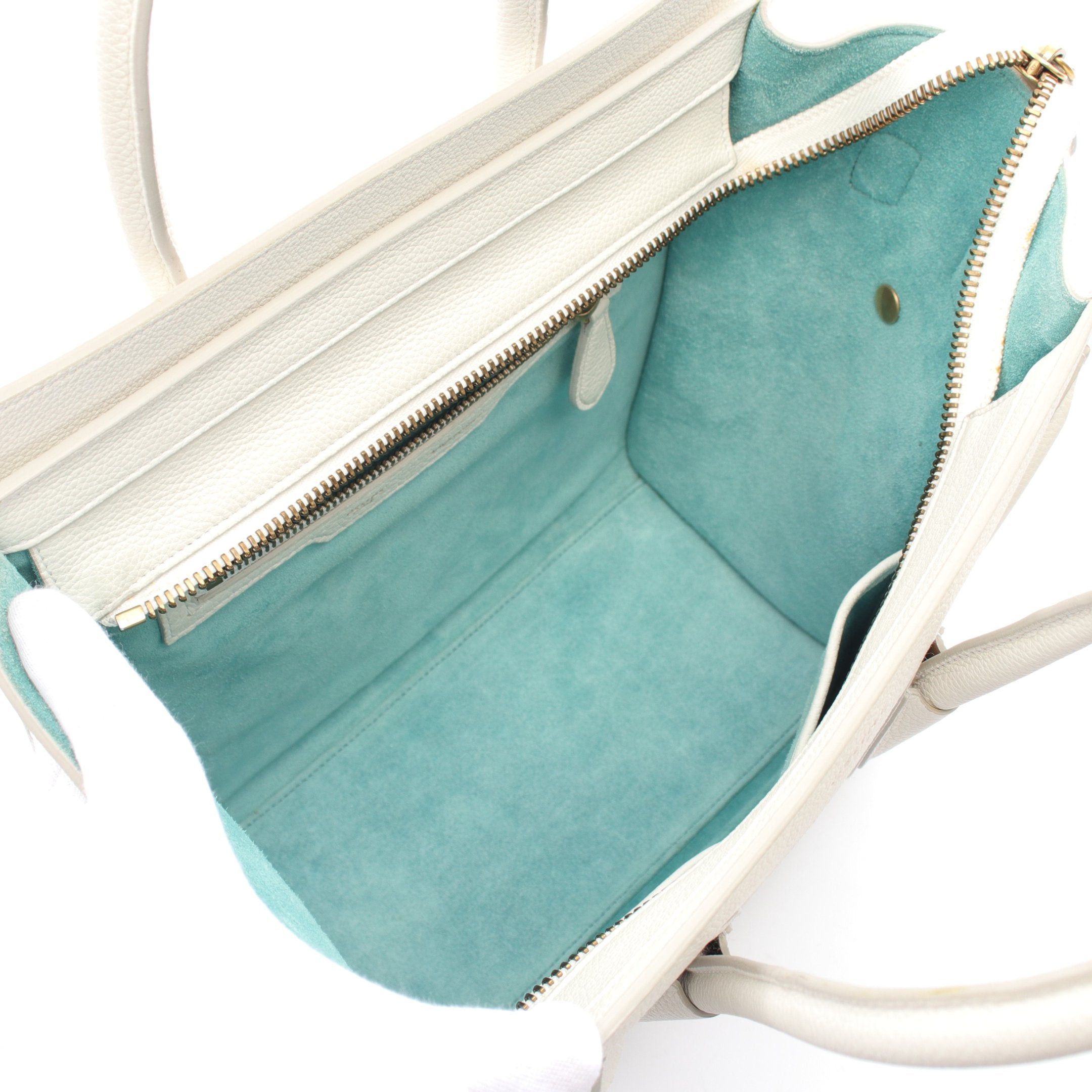 Celine Celine Luggage Micro Shopper Handbag Tote Bag Leather White Size ONE SIZE - 3 Thumbnail