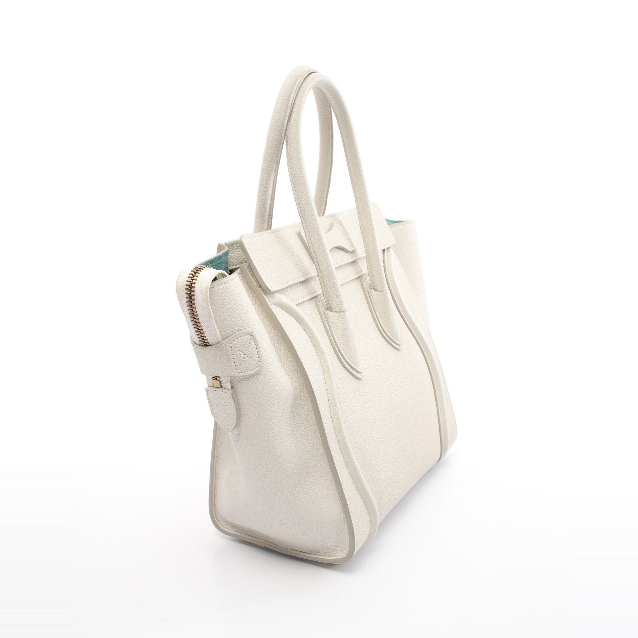 Celine Celine Luggage Micro Shopper Handbag Tote Bag Leather White Size ONE SIZE - 2 Thumbnail