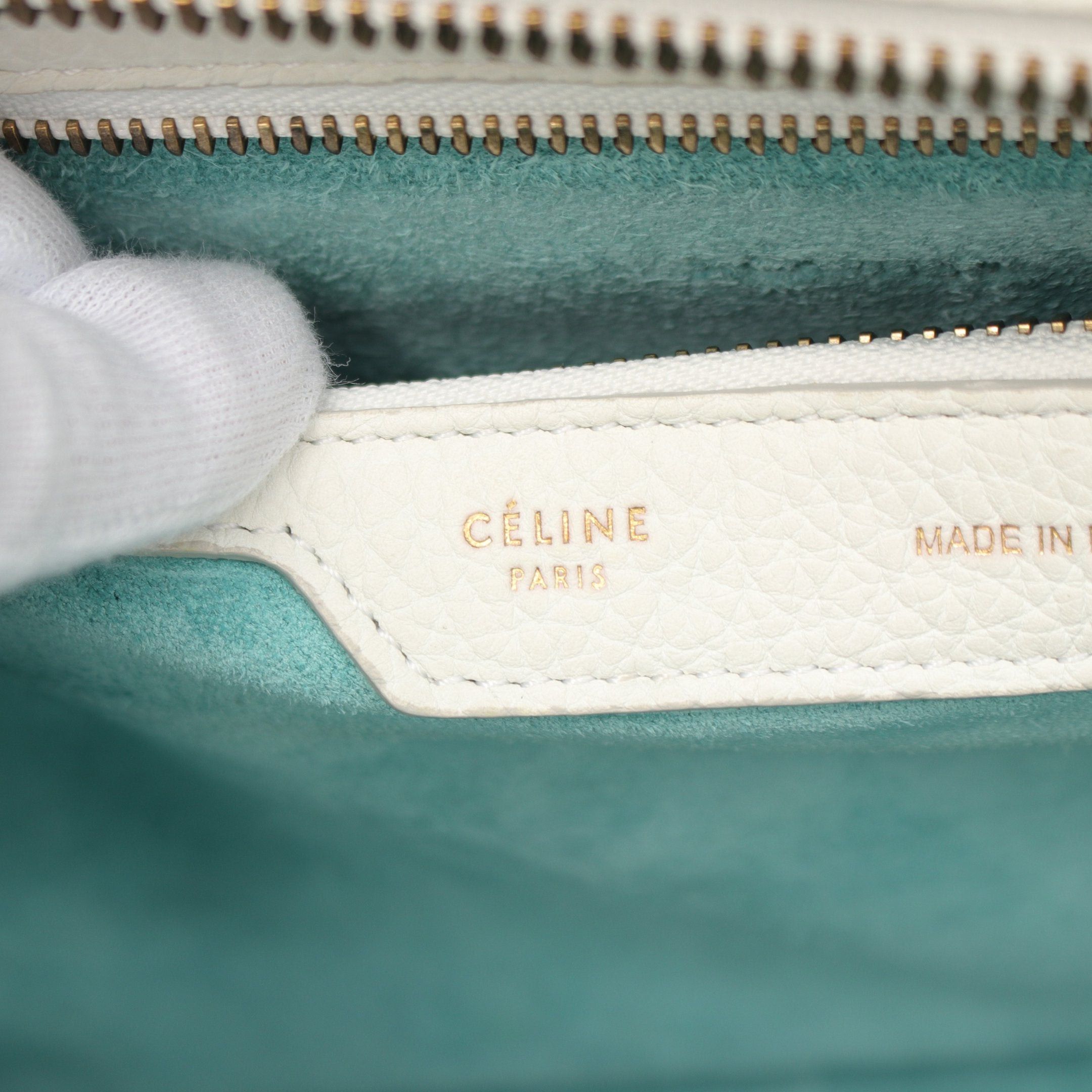 Celine Celine Luggage Micro Shopper Handbag Tote Bag Leather White Size ONE SIZE - 4 Thumbnail