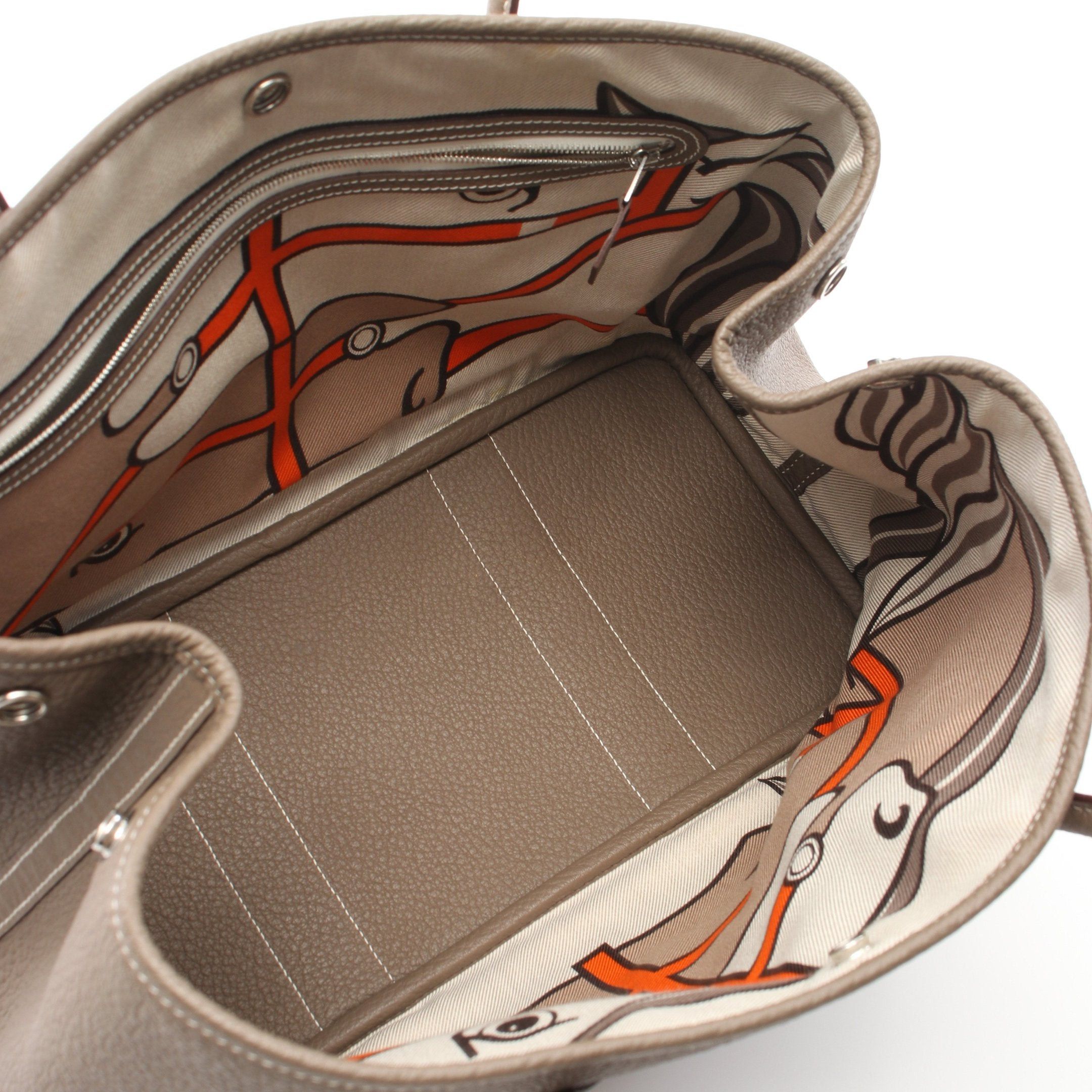 Hermes Hermes Garden Party Pm Etoupe Handbag Tote Bag Vash Country Gray Brown Silver Hardware T Stamp Size ONE SIZE - 3 Thumbnail
