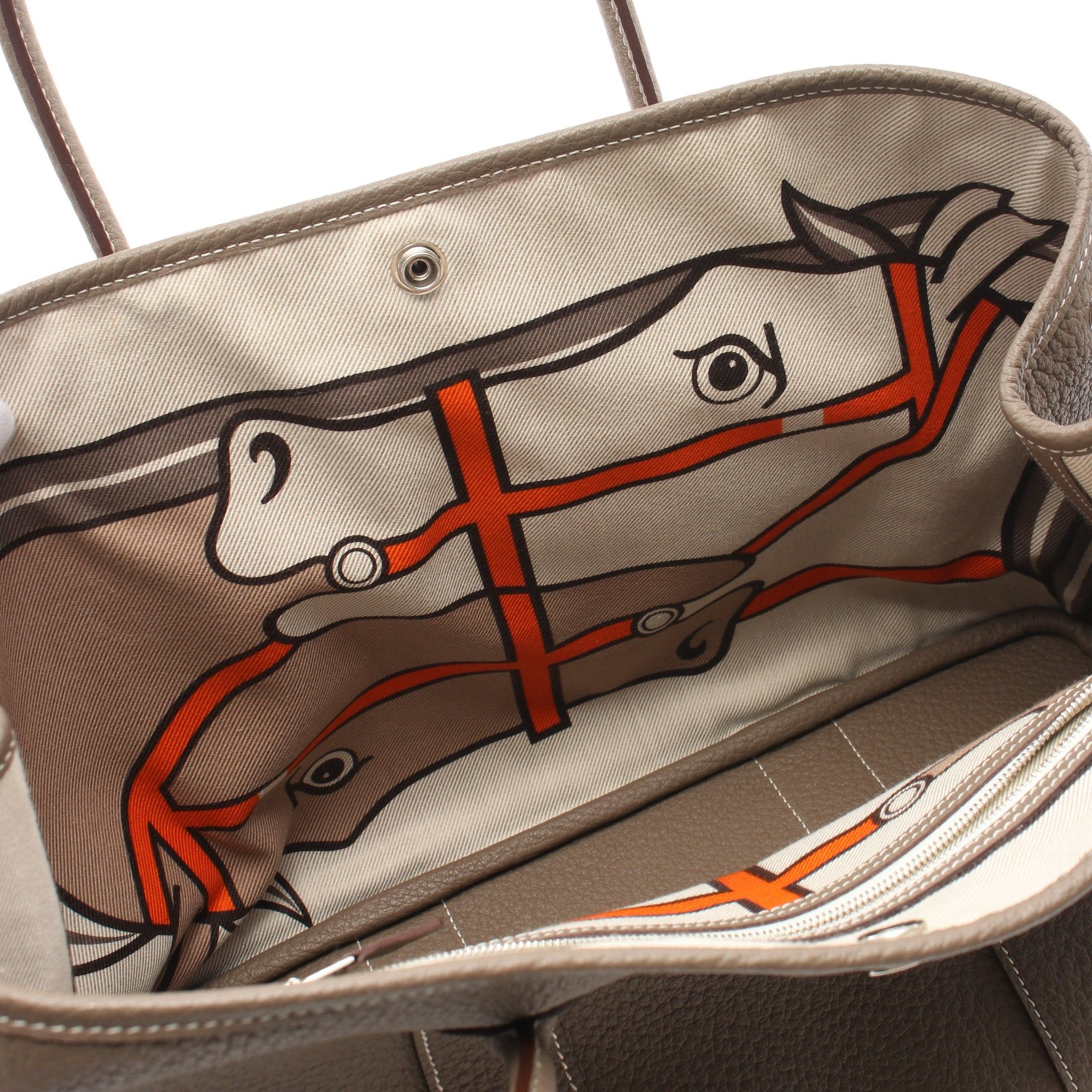 Hermes Hermes Garden Party Pm Etoupe Handbag Tote Bag Vash Country Gray Brown Silver Hardware T Stamp Size ONE SIZE - 9 Thumbnail