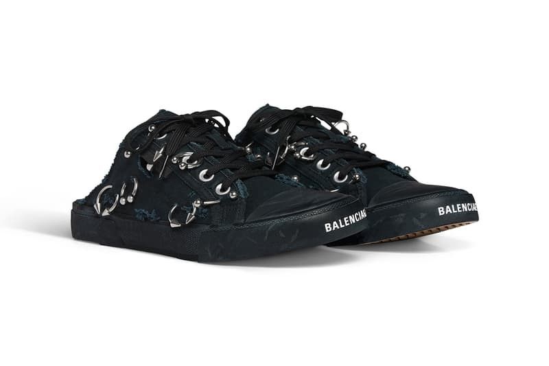 Balenciaga Distressed Paris Piercing Mule Sneakers | Grailed