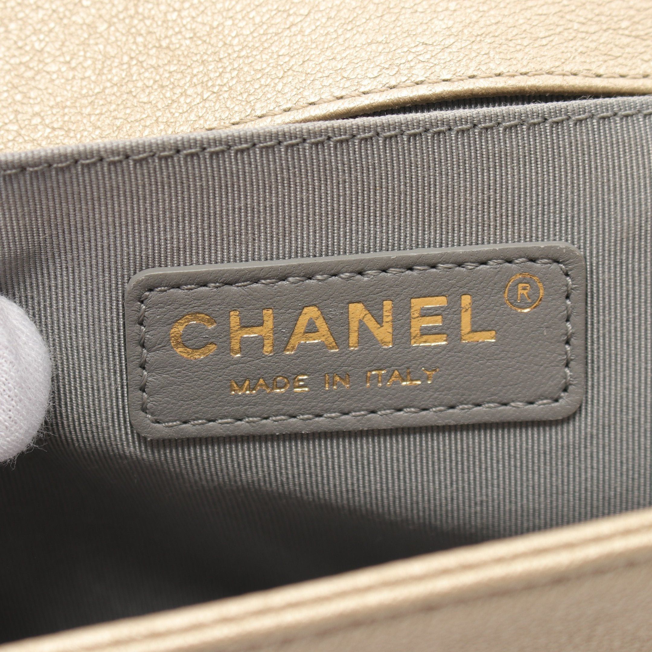 Chanel Chanel Boy Chanel Matelasse Chain Shoulder Bag Leather Gray Beige Brown Gold Hardware Dubai Exclusive Size ONE SIZE - 4 Thumbnail