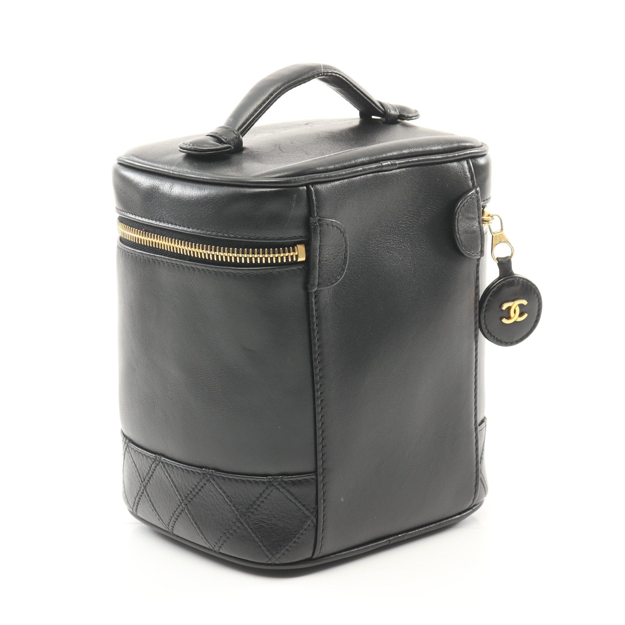 Chanel Chanel Bicolore Vanity Bag Handbag Leather Black Gold Hardware Size ONE SIZE - 2 Thumbnail