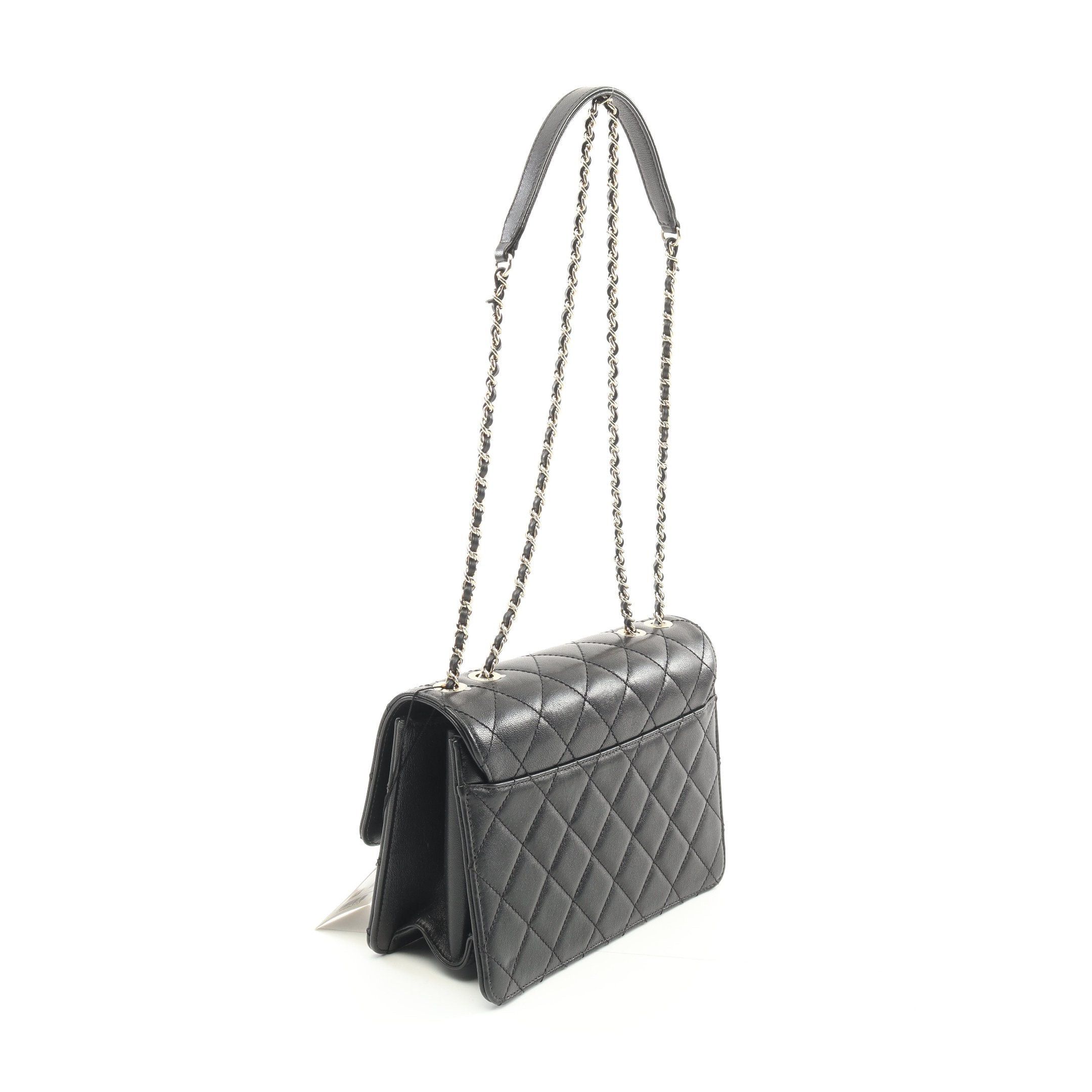 Chanel Chanel Matelasse Single Flap Chain Shoulder Bag Leather Black Gold Hardware Size ONE SIZE - 2 Thumbnail