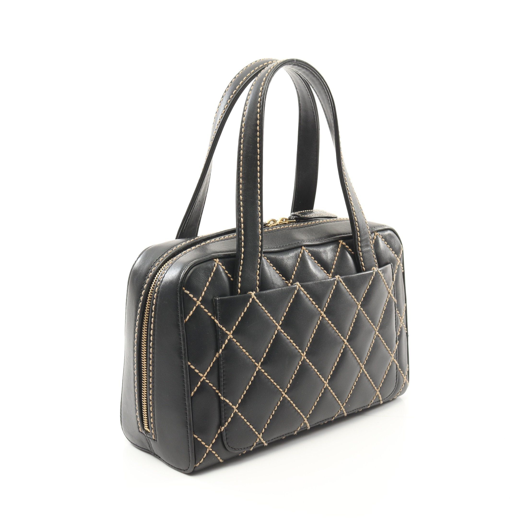 Chanel Chanel Wild Stitch Handbag Leather Black Gold Hardware Size ONE SIZE - 2 Thumbnail