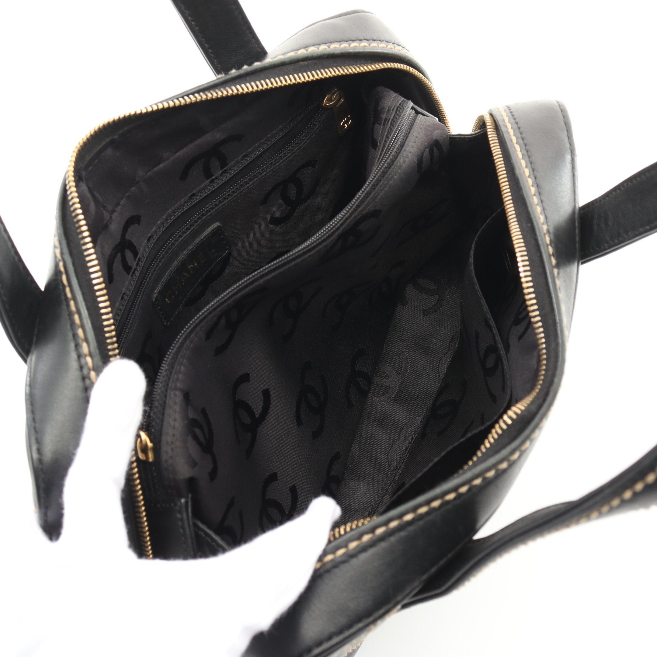 Chanel Chanel Wild Stitch Handbag Leather Black Gold Hardware Size ONE SIZE - 3 Thumbnail