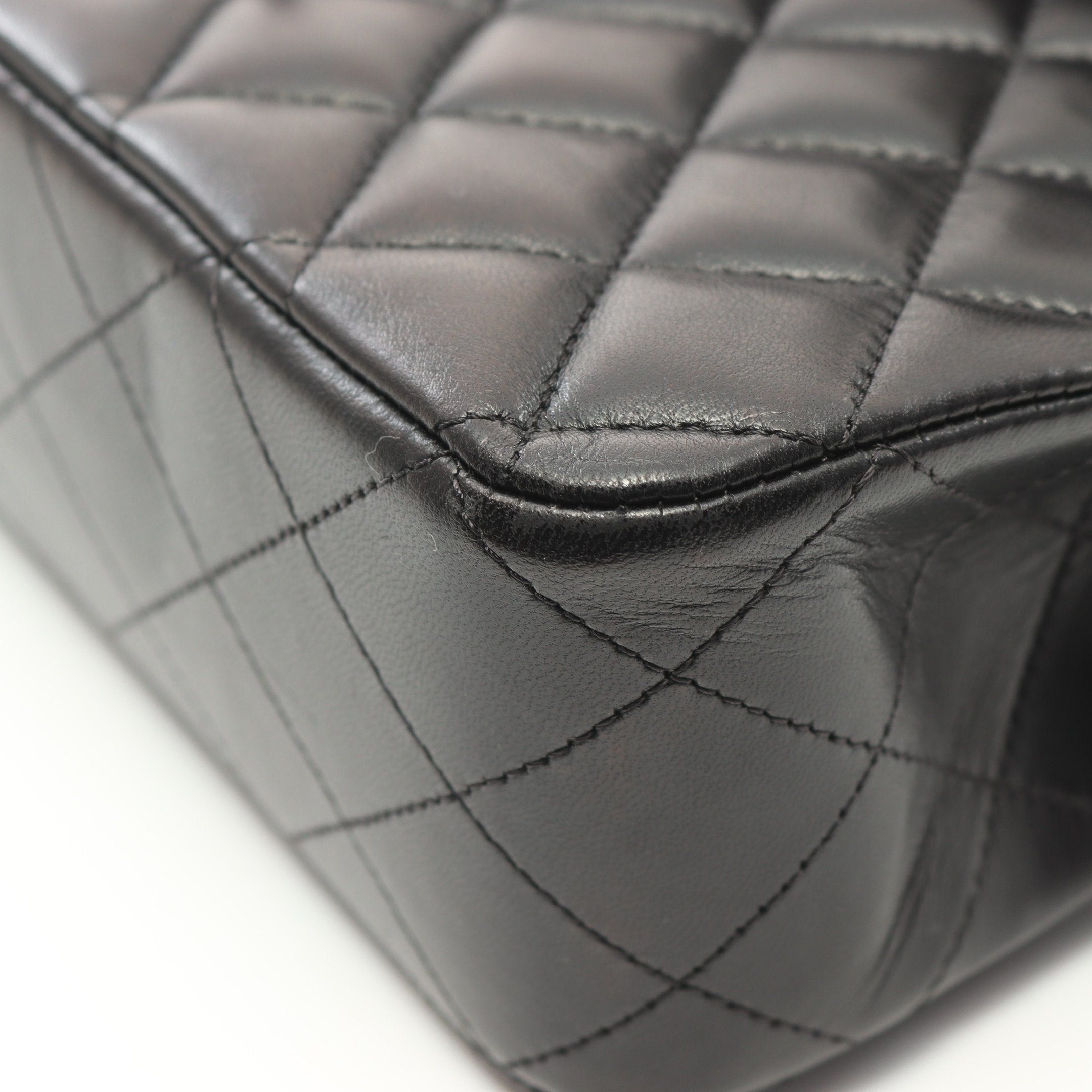 Chanel Chanel Matelasse Double Flap Chain Shoulder Bag Lambskin Black Silver Hardware Size ONE SIZE - 7 Thumbnail