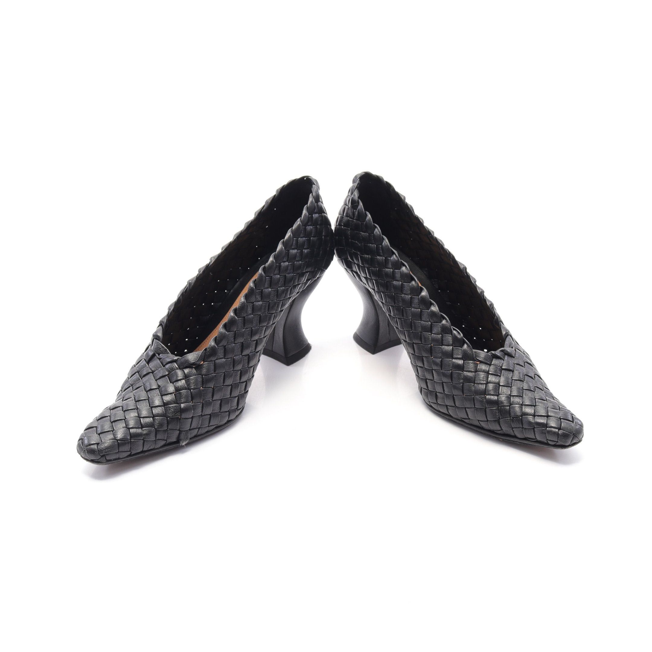 Bottega Veneta Bottega Veneta Intrecciato Almond Pumps Leather Black Size ONE SIZE - 3 Thumbnail