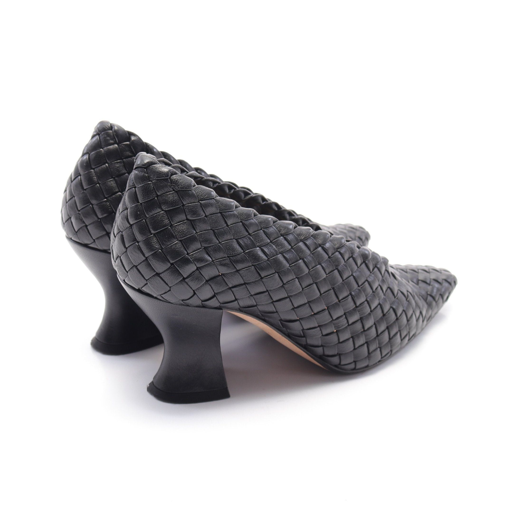 Bottega Veneta Bottega Veneta Intrecciato Almond Pumps Leather Black Size ONE SIZE - 2 Thumbnail