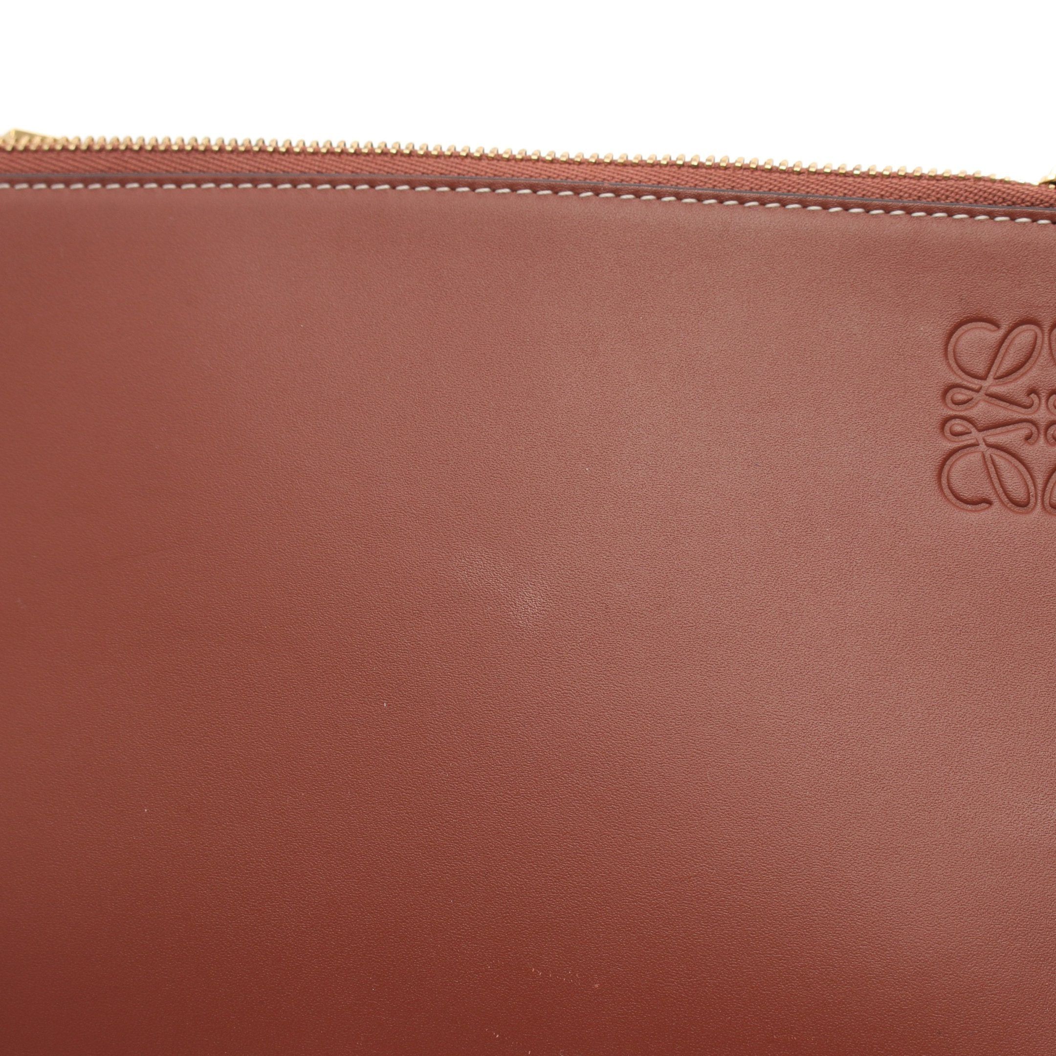 Loewe Loewe Gate Double Zip Pouch Shoulder Bag Leather Brown Size ONE SIZE - 7 Thumbnail