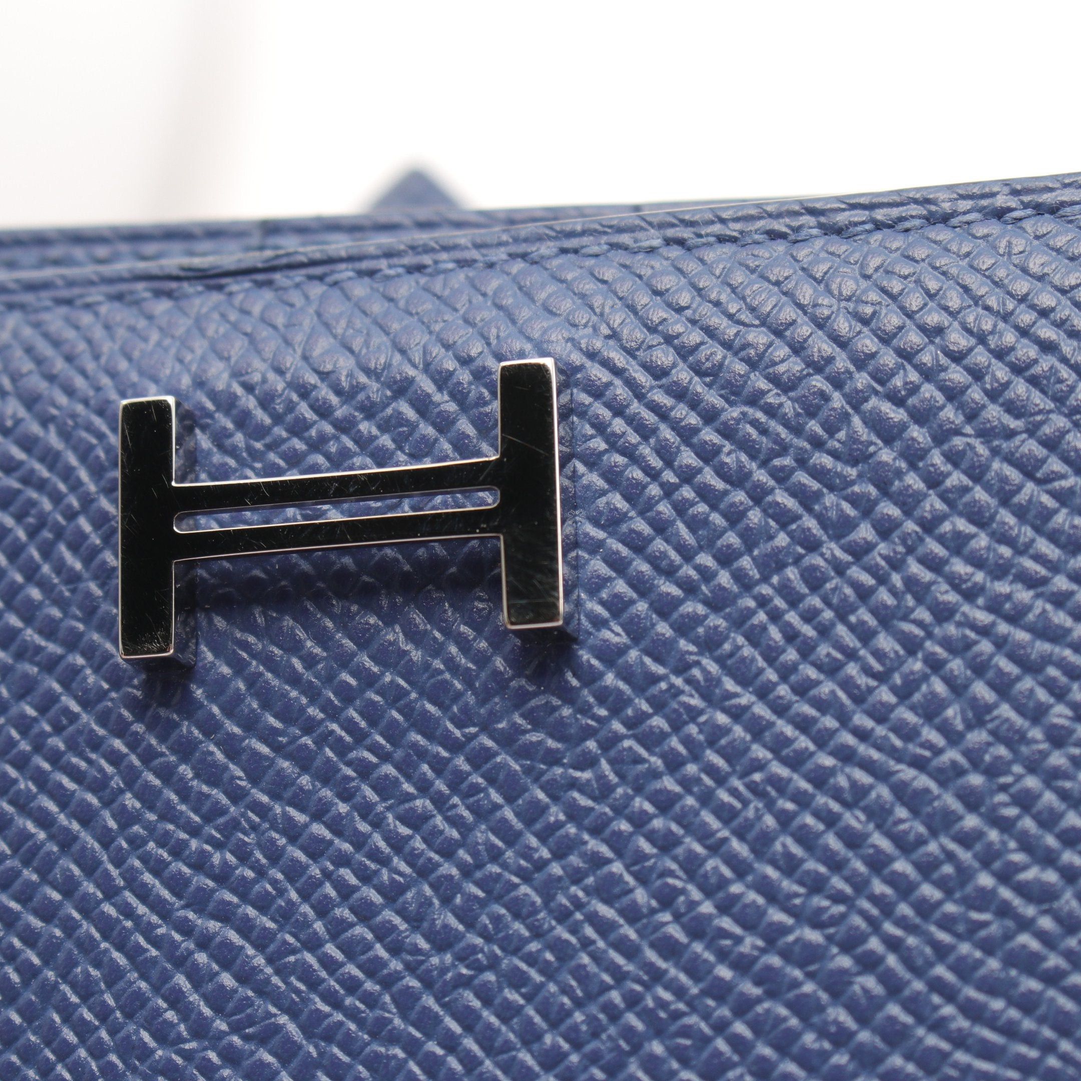 Hermes Hermes Bearn Blue Brighton Bi-Fold Long Wallet Veau Epsom Gray Silver Hardware C Engraved Size ONE SIZE - 7 Thumbnail