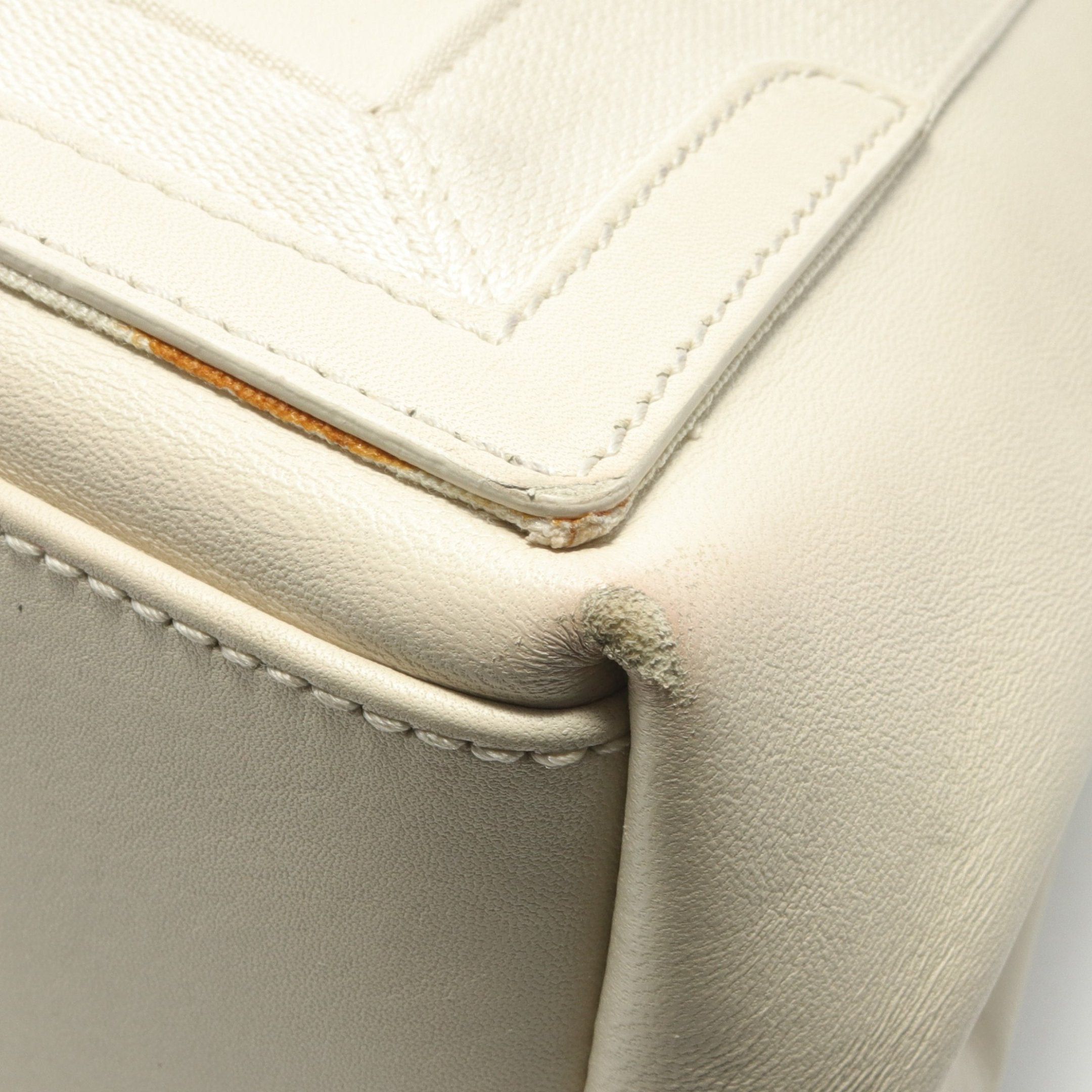 Balenciaga Balenciaga Navy Cabas S Hippopotamus Handbag Tote Bag Leather Ivory Punching Logo Size ONE SIZE - 8 Thumbnail