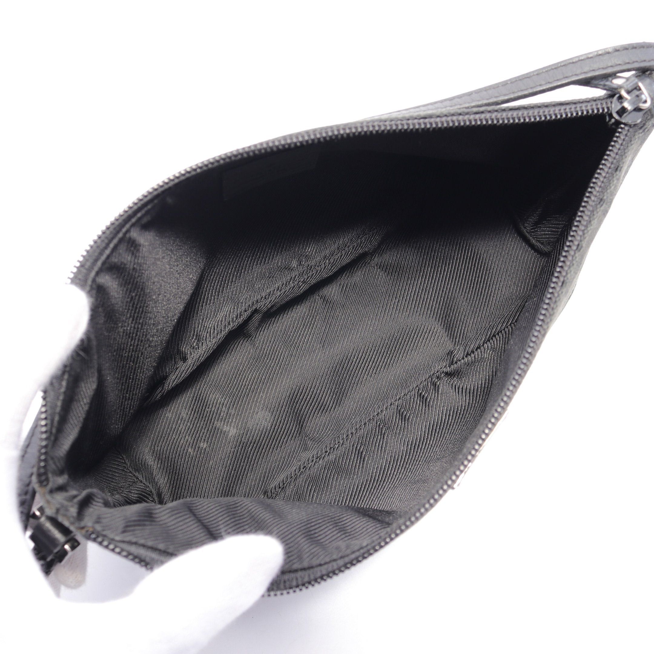 Gucci Gucci Gg Canvas Accessory Pouch Handbag Leather Black Size ONE SIZE - 3 Thumbnail